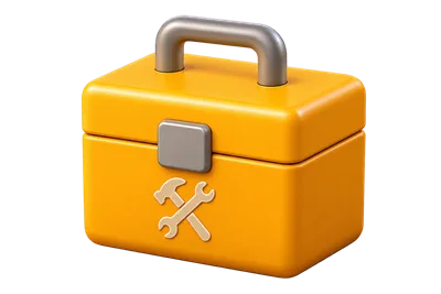 3D Yellow Toolbox Box